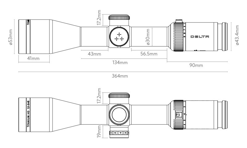 Zaměřovač Titanium HD 1,5-9x45 4A S MIL Zaměřovač Titanium HD 1,5-9x45 4A S MIL